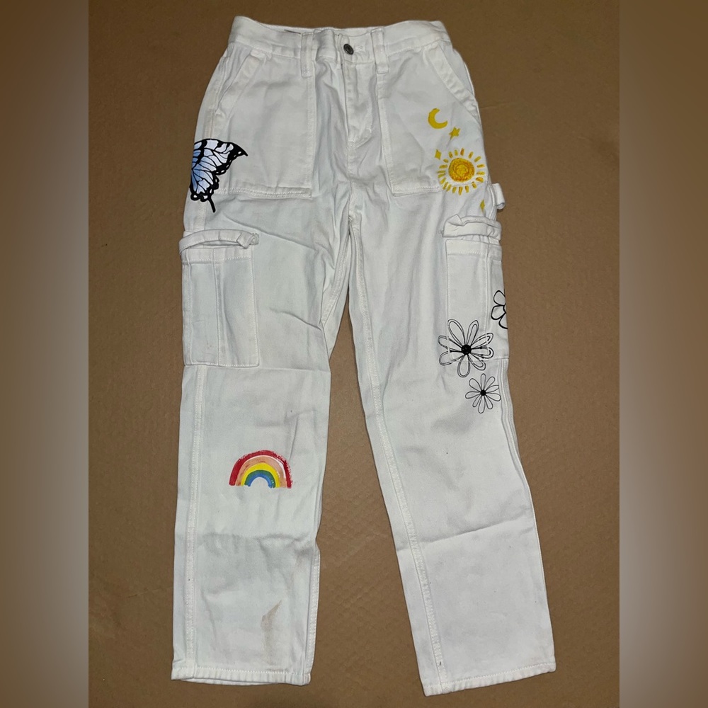 White detailed Pacsun jeans size 25